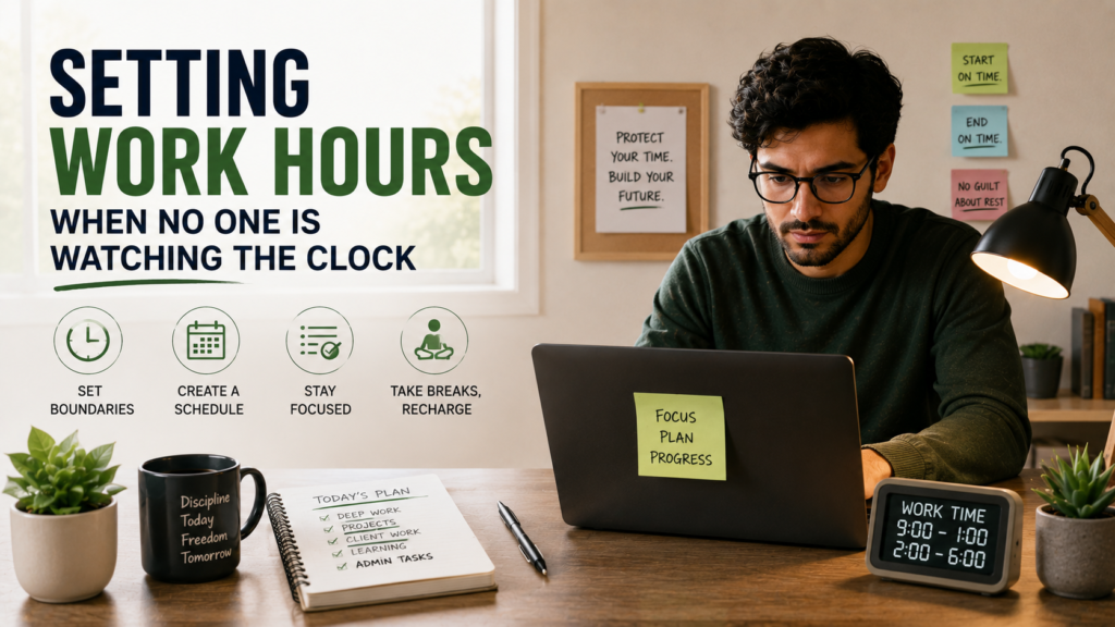 freelancer person working from separate desks at home